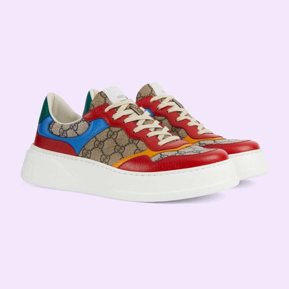 NIB Gucci GG Canvas leather low-Top chunky Sneakers G 12.5 US 13-13.5